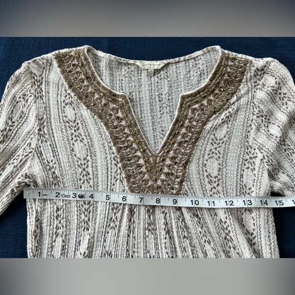 Lucky Brand Embroidered Peasant Top Small - Picture 9 of 11
